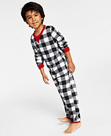 Matching Kid's Lightweight Thermal Waffle Buffalo Check Pajama Set, Created for Macy's