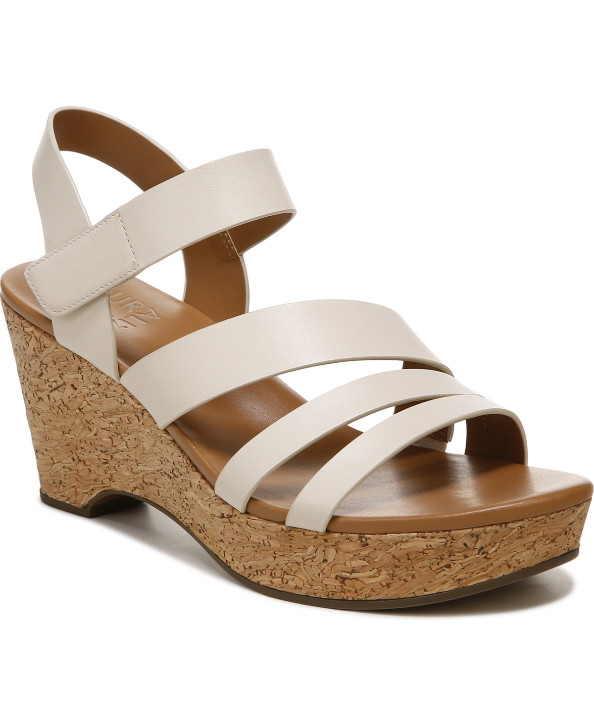 Naturalizer Cynthia Platform Wedge Sandal In Porcelain Leather