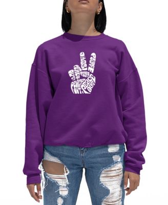 Women's Crewneck Word Art Peace Out Sweatshirt Top