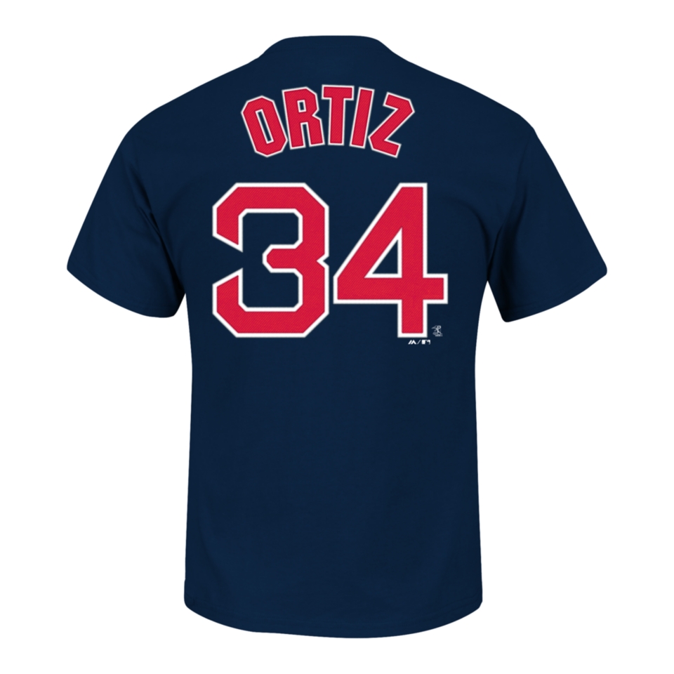 Majestic Mens David Ortiz Boston Red Sox Official Player T Shirt