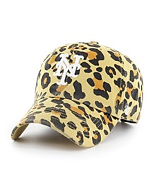 Women's '47 New York Mets Tan Bagheera Cheetah Clean Up Adjustable Hat