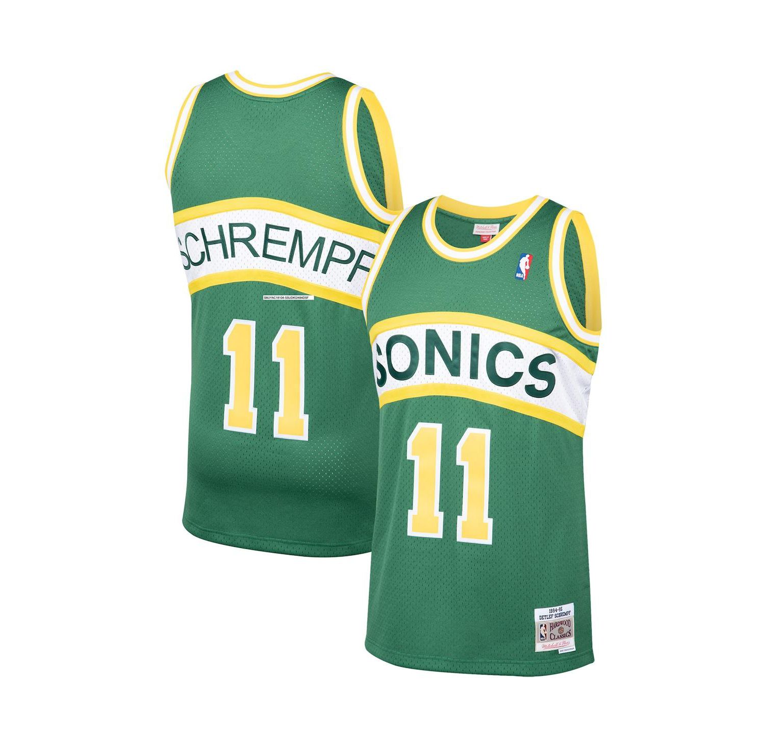 Men's Detlef Schrempf Green Seattle SuperSonics 1994-95 Hardwood Classics Swingman Player Jersey