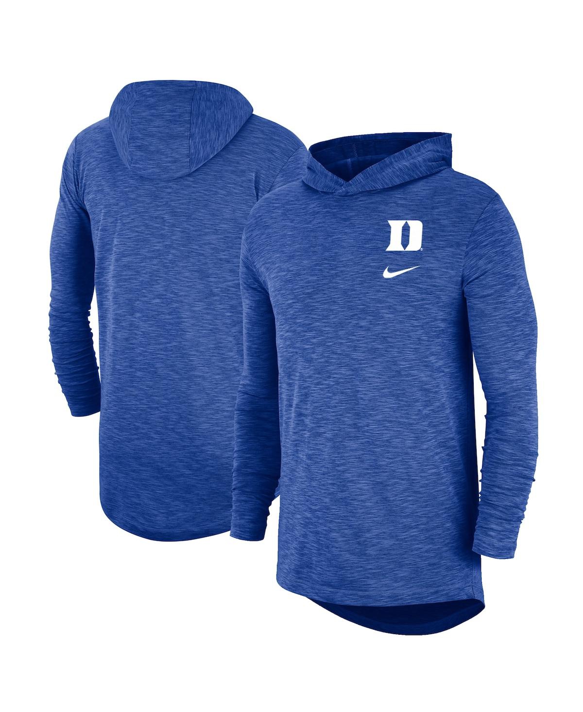Men's Nike Royal Duke Blue Devils Slub Space-Dye Performance Long Sleeve Hoodie T-shirt