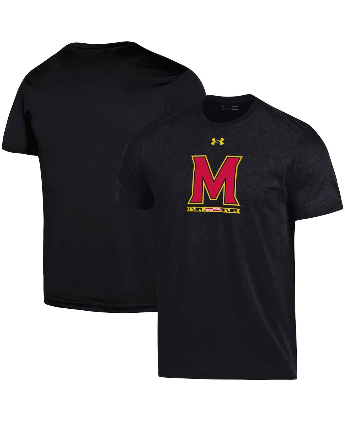 Shop Under Armour Men's  Black Maryland Terrapins School Logo Performance Cotton T-shirt