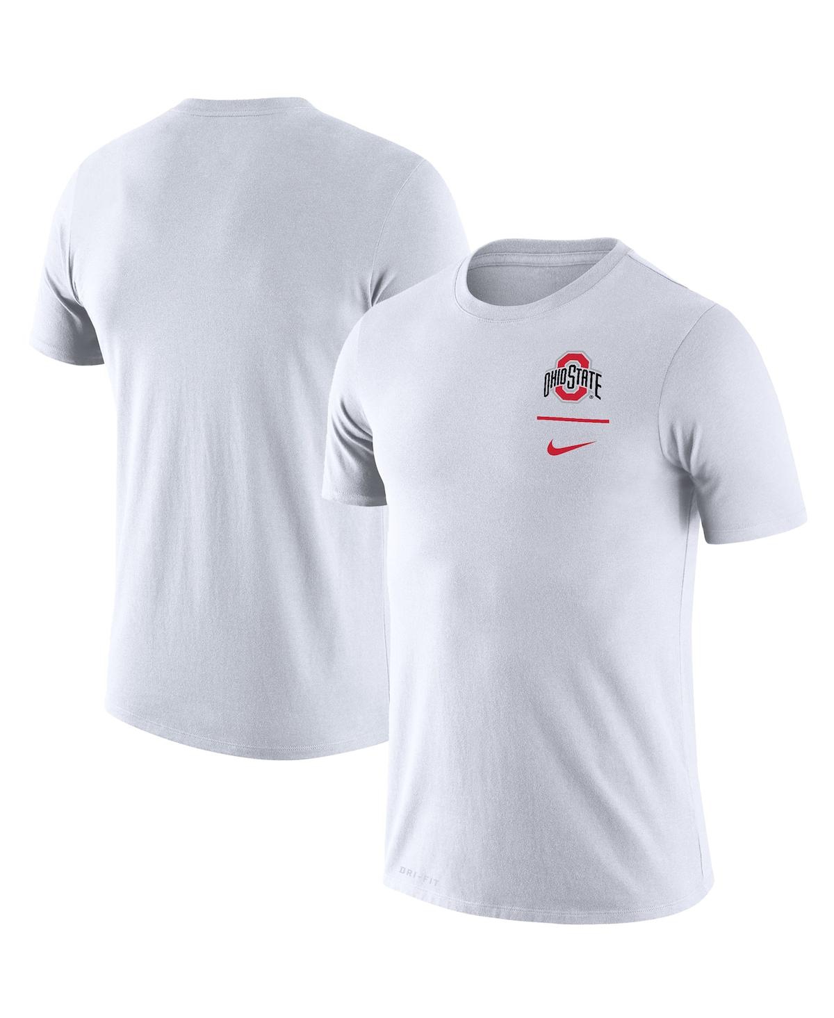 Men's Nike White Ohio State Buckeyes Logo Stack Legend Performance T-shirt