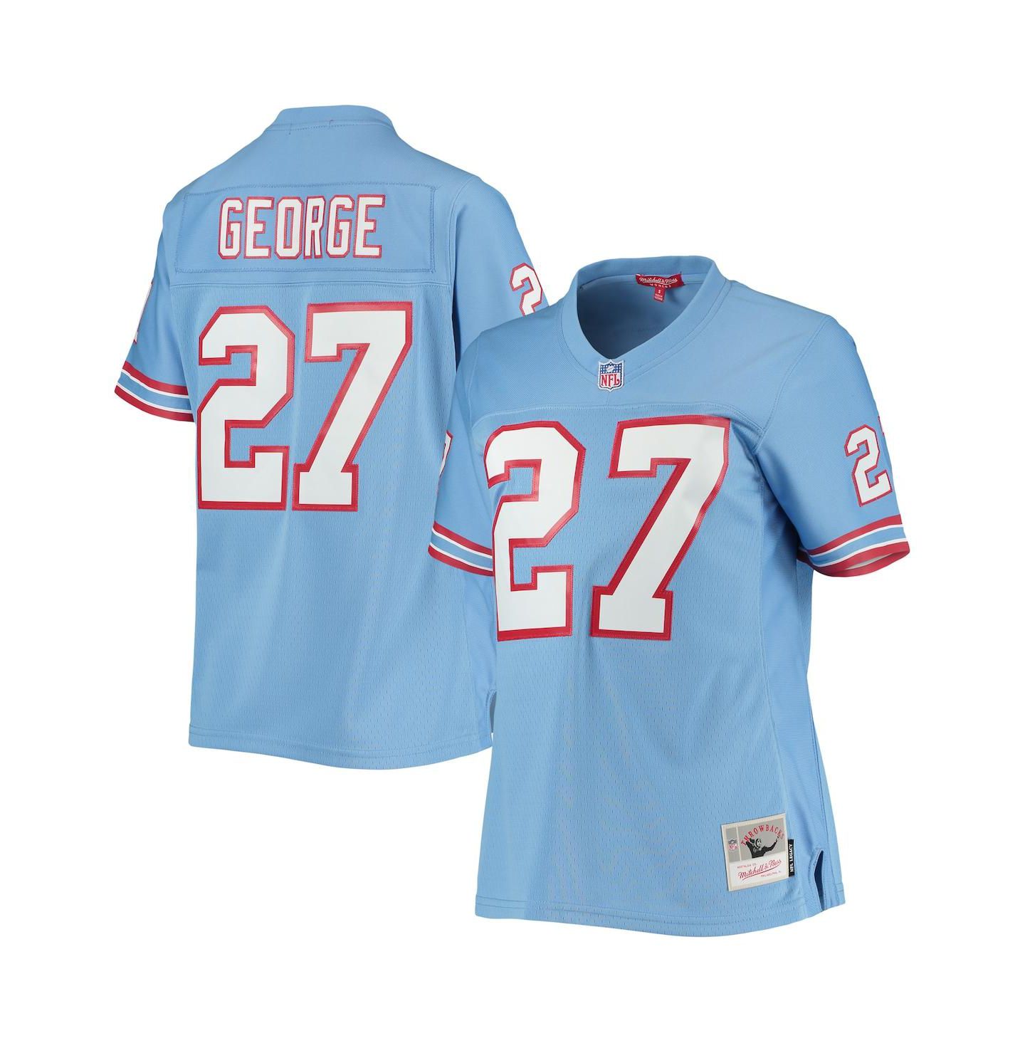 Женский топ Mitchell & Ness Eddie George Light Blue Houston Oilers Legacy Replica Player Jersey — фото 1