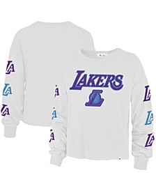 Women's '47 White Los Angeles Lakers 2021/22 City Edition Call Up Parkway Long Sleeve T-shirt