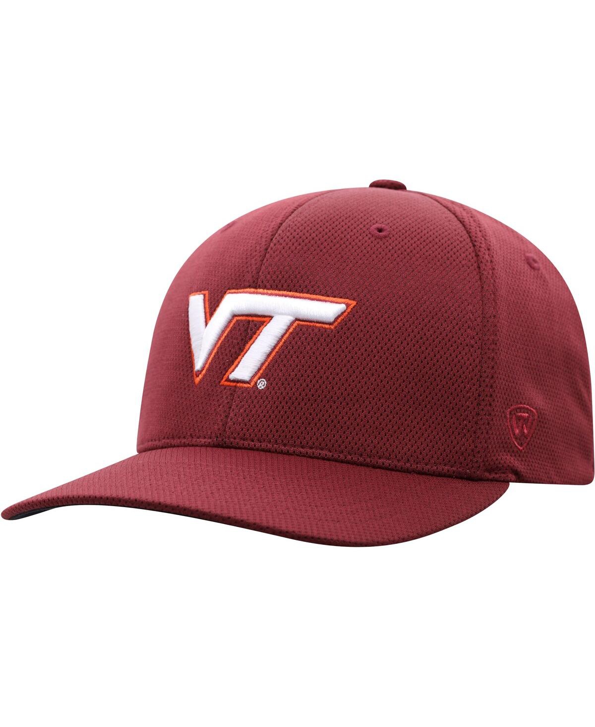 Shop Top Of The World Men's  Maroon Virginia Tech Hokies Reflex Logo Flex Hat
