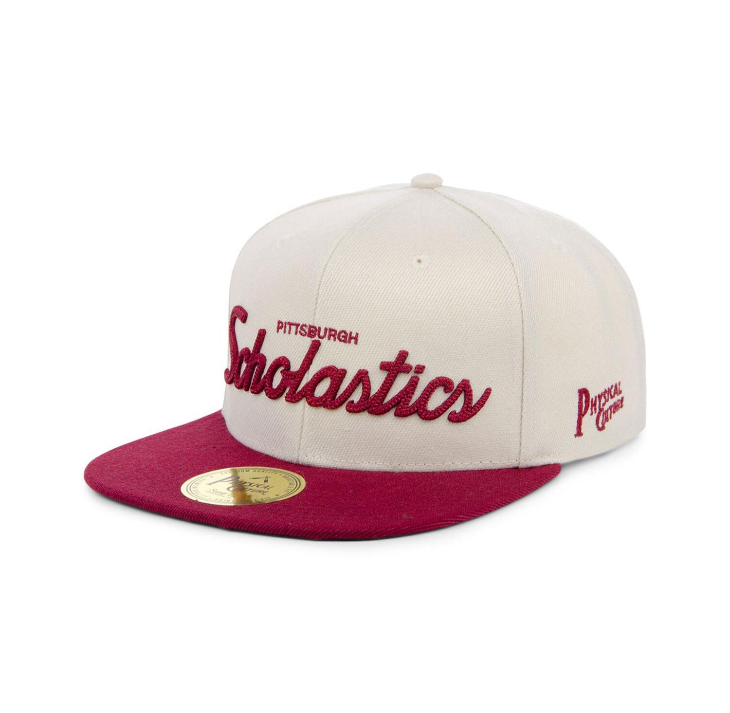 Men's Cream Scholastic Athletic Association Black Fives Snapback Adjustable Hat
