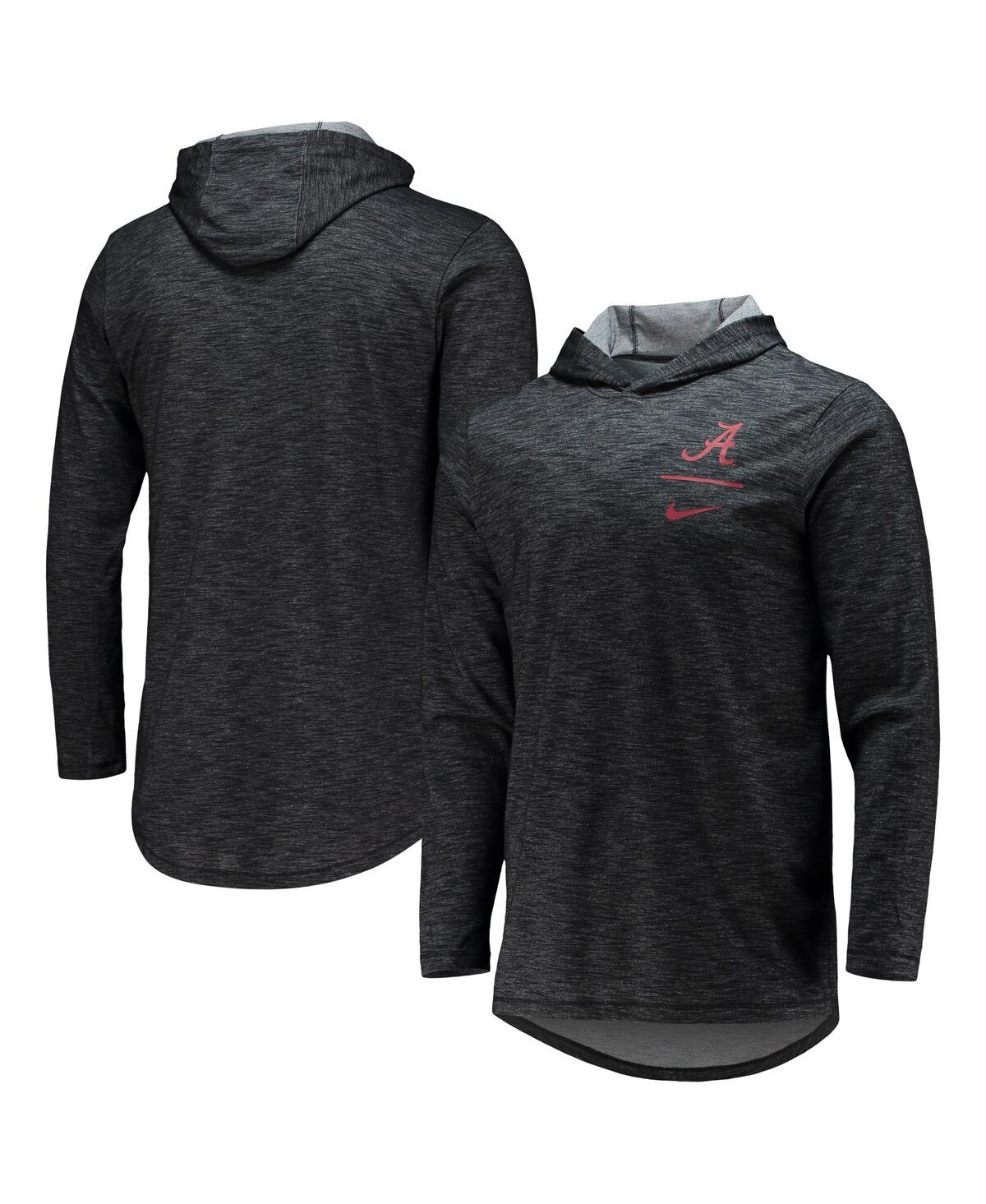 Men's NikeAlabama Crimson Tide Slub Space-Dye Performance Long Sleeve Hoodie T-shirt - Black