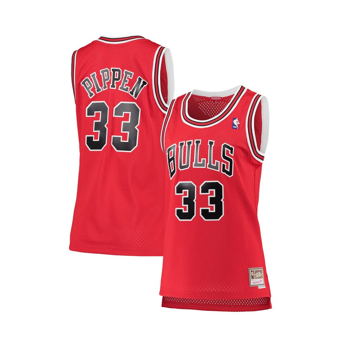 Женский топ Mitchell & Ness Scottie Pippen Red Chicago Bulls 1997-98 Hardwood Classics Swingman Jersey — фото 2