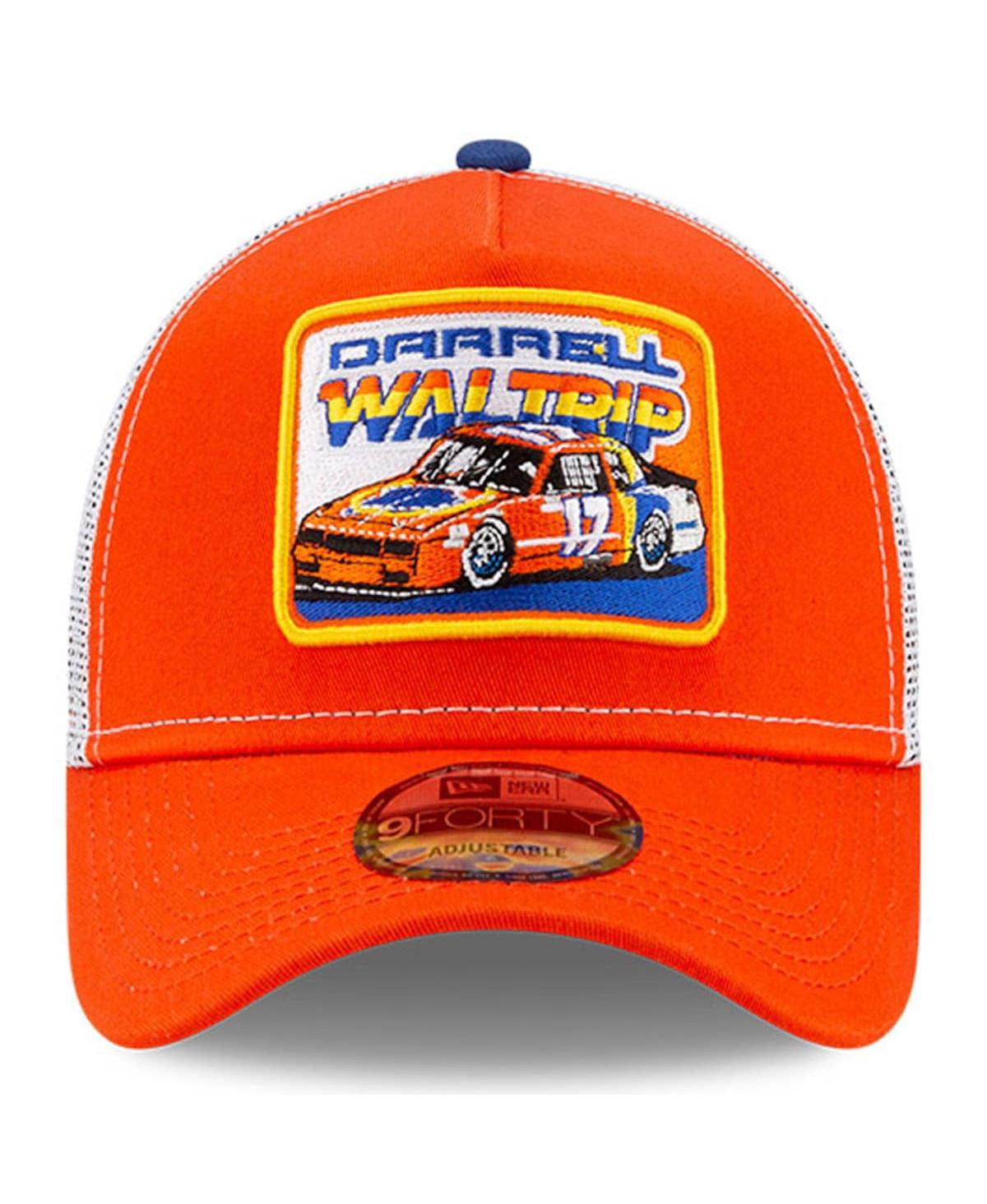 New Era Men's  Orange, White Darrell Waltrip Legends 9forty A-frame Adjustable Trucker Hat In Orange,white