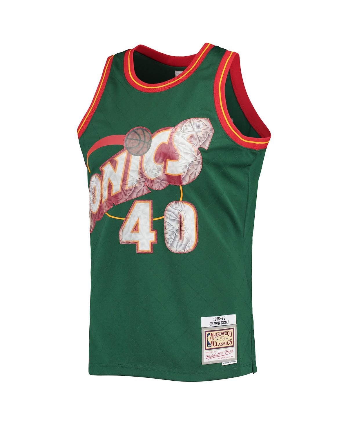 Men's Mitchell & Ness Shawn KempSeattle SuperSonics 1995-96 Hardwood Classics 75th Anniversary Diamond Swingman Jersey - Green
