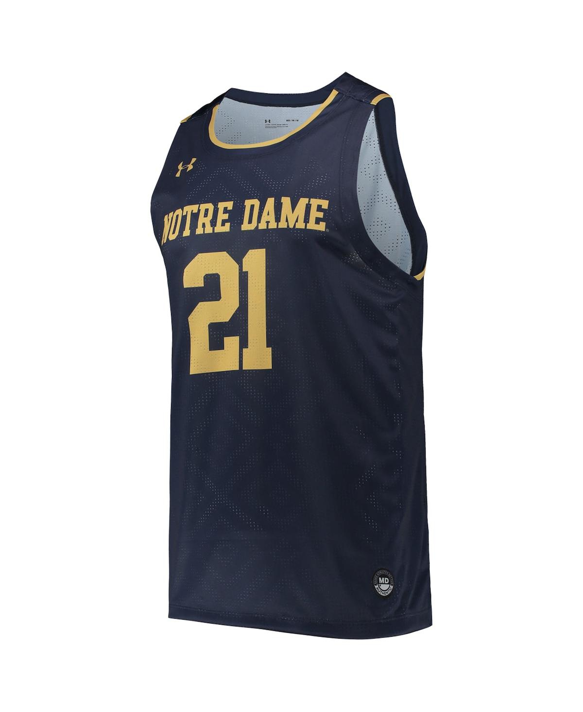 Men's Under Armour #21Notre Dame Fighting Irish Alternate Replica Basketball Jersey - Navy