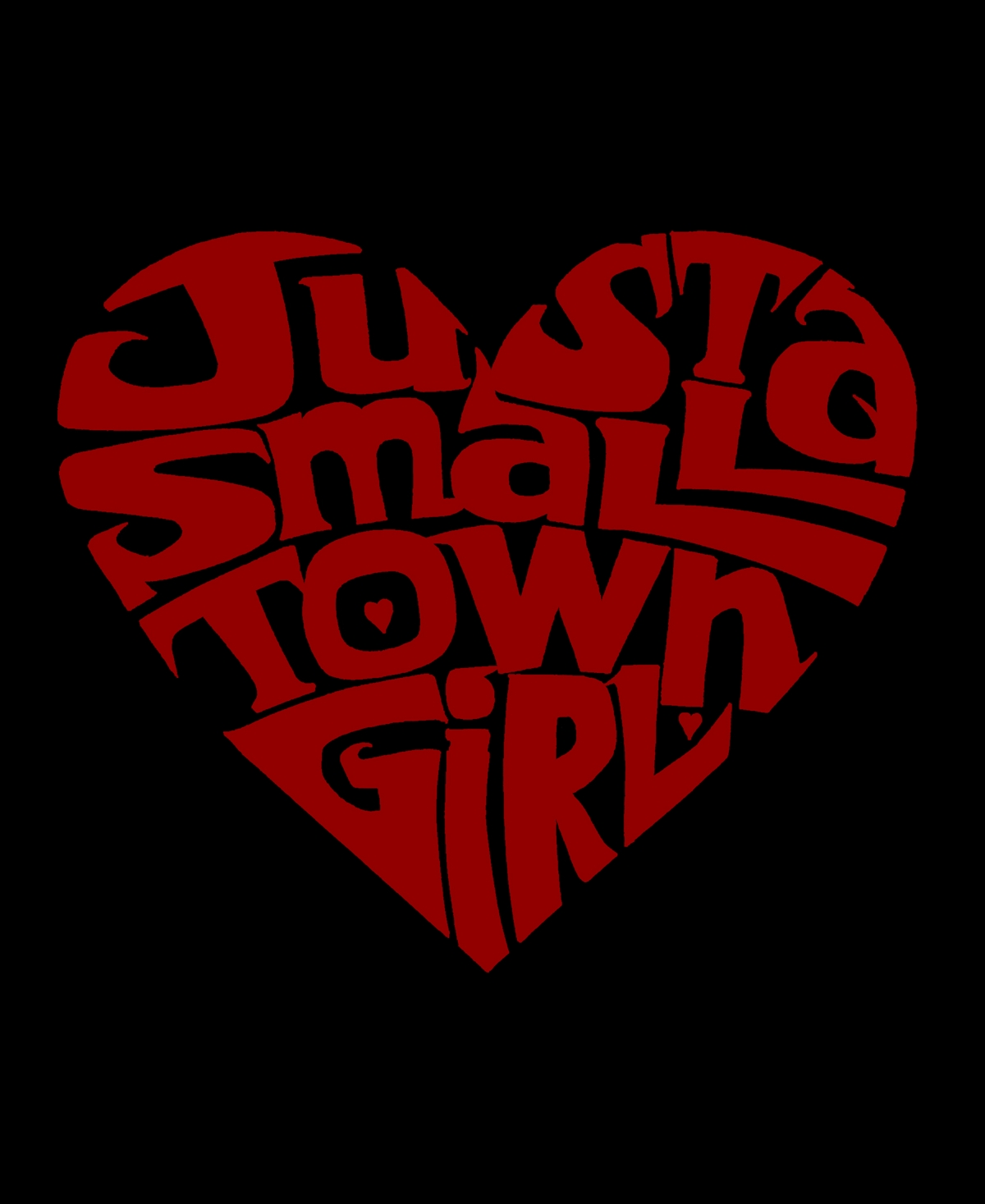 Women's V-neck Word Art Just a Town Girl T-shirt