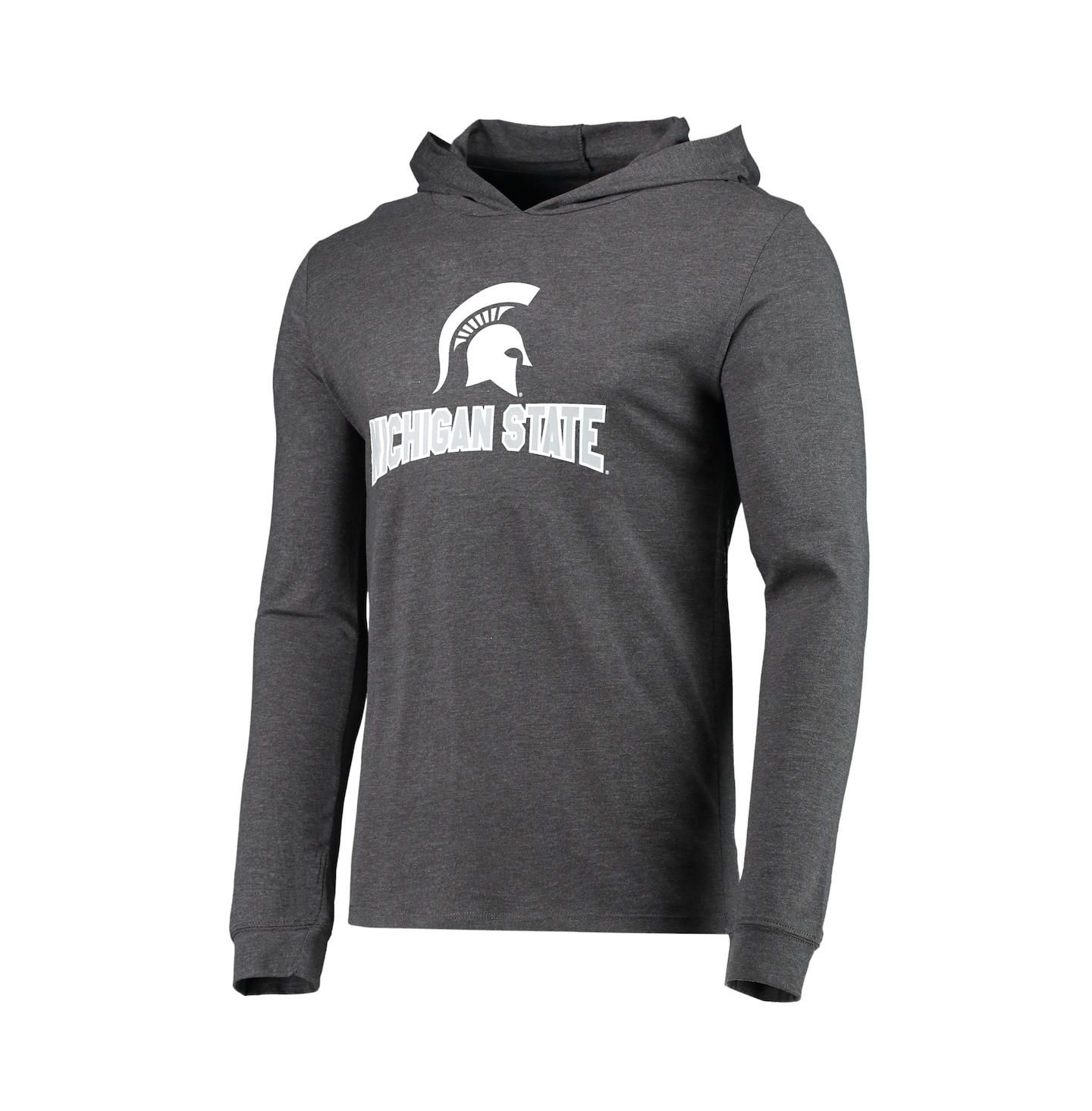 Мужской комплект Concepts Sport Heathered Green, Heathered Charcoal Michigan State Spartans Meter Long Sleeve Hoodie T-shirt and Jogger Pants Set — фото 3