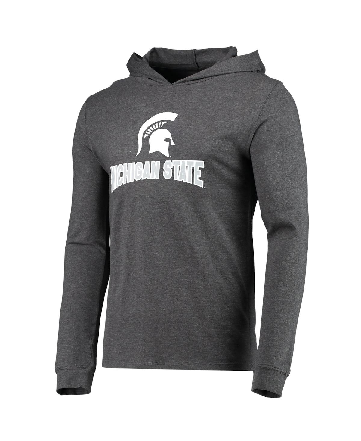 Men's Concepts Sport Heathered Heathered Charcoal Michigan State Spartans Meter Long Sleeve Hoodie T-shirt and Jogger Pants Set - Heathe