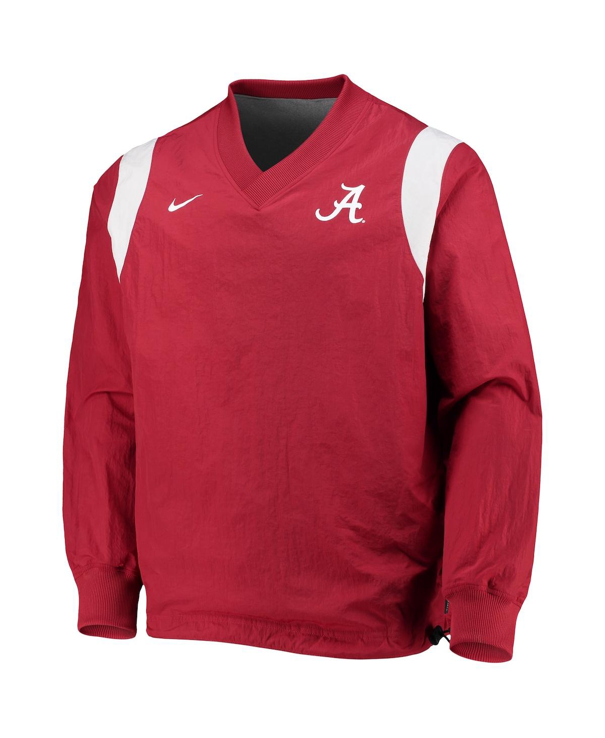 Shop Nike Men's  Crimson Alabama Crimson Tide Rev Pullover Windbreaker Jacket