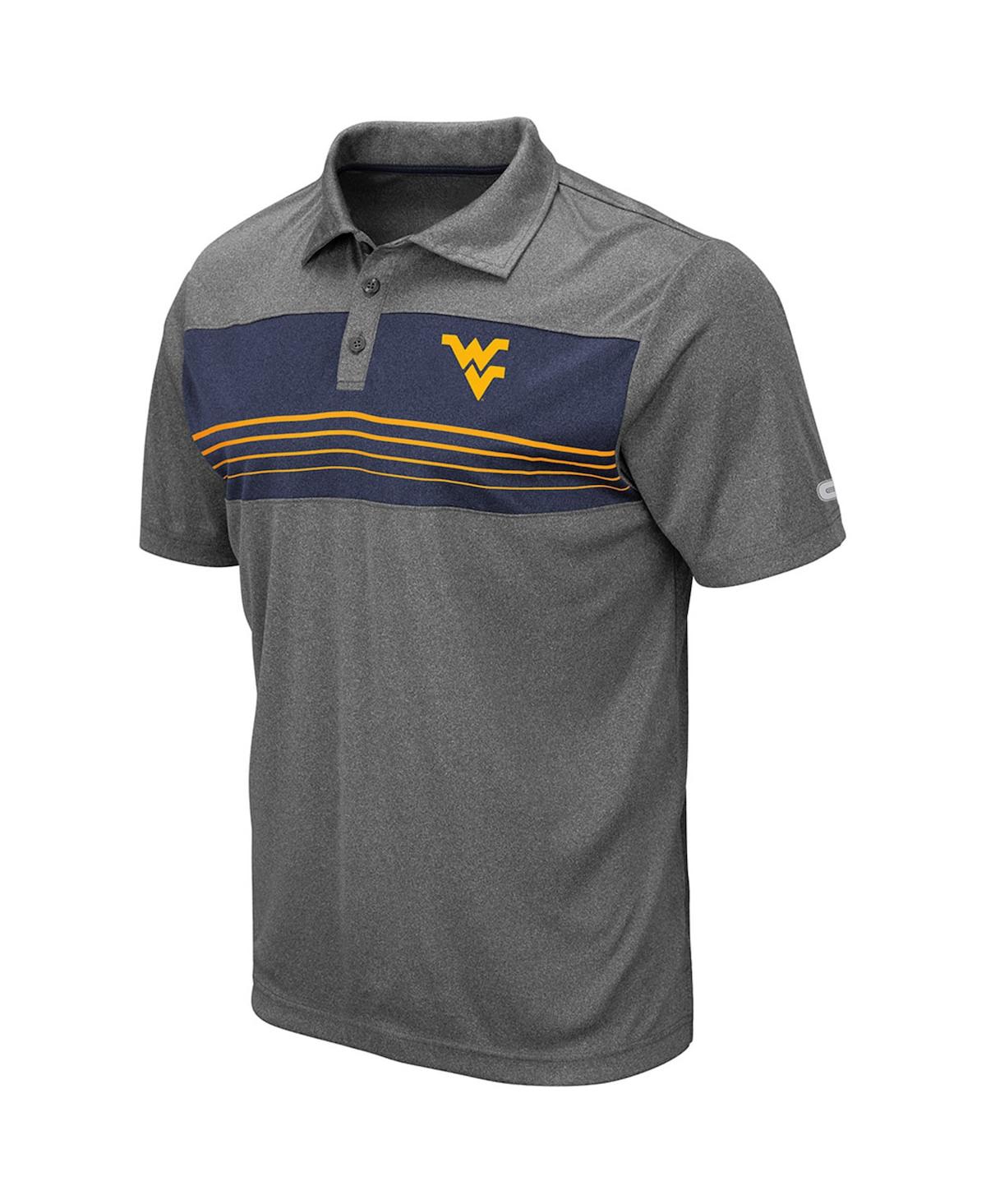 Colosseum Heathered Charcoal West Virginia Mountaineers Smithers Polo In Heathered Charcoal