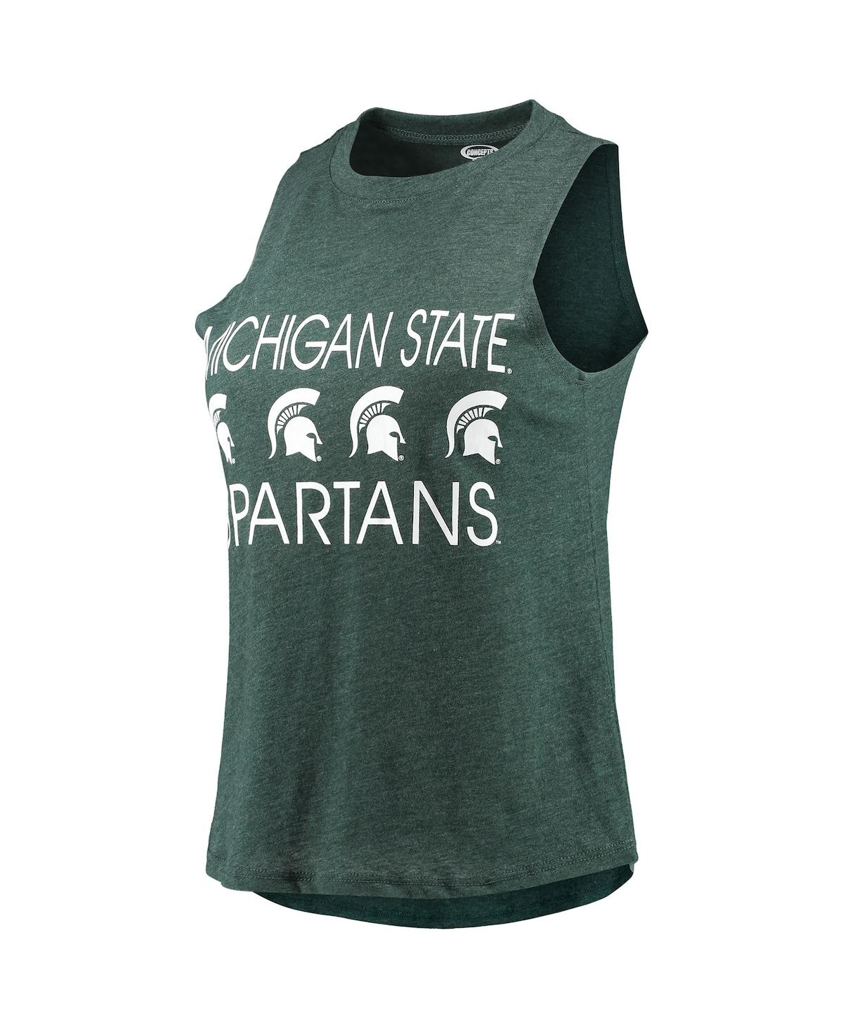 Shop Concepts Sport Women's  Black, Green Michigan State Spartans Tank Top And Pants Sleep Set In Black,green