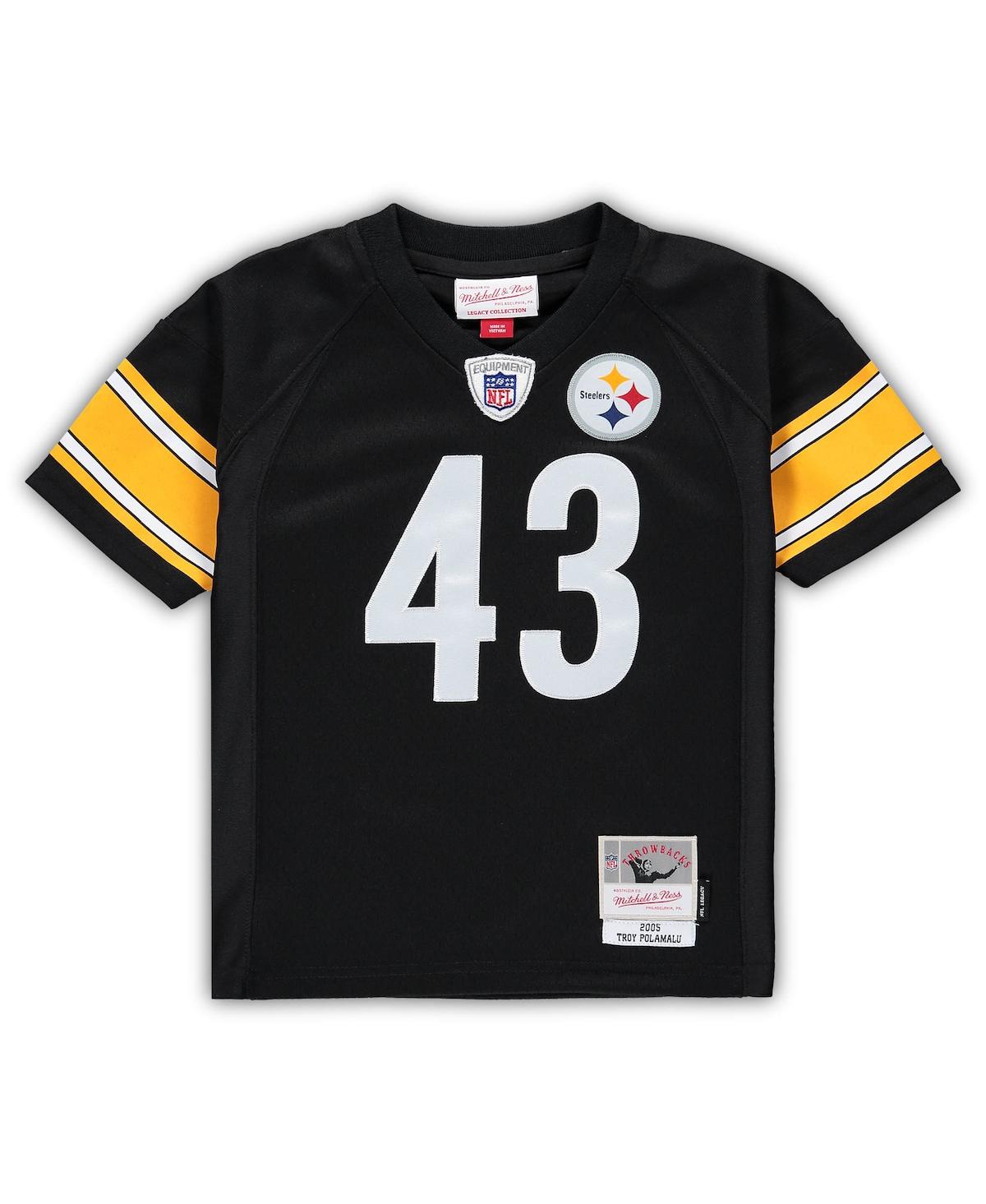 Infant Boys and Girls Mitchell & Ness Troy PolamaluPittsburgh Steelers 2005 Retired Legacy Jersey - Black