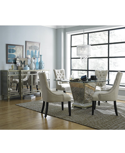 Marais Round Dining Room Furniture Collection Mirrored