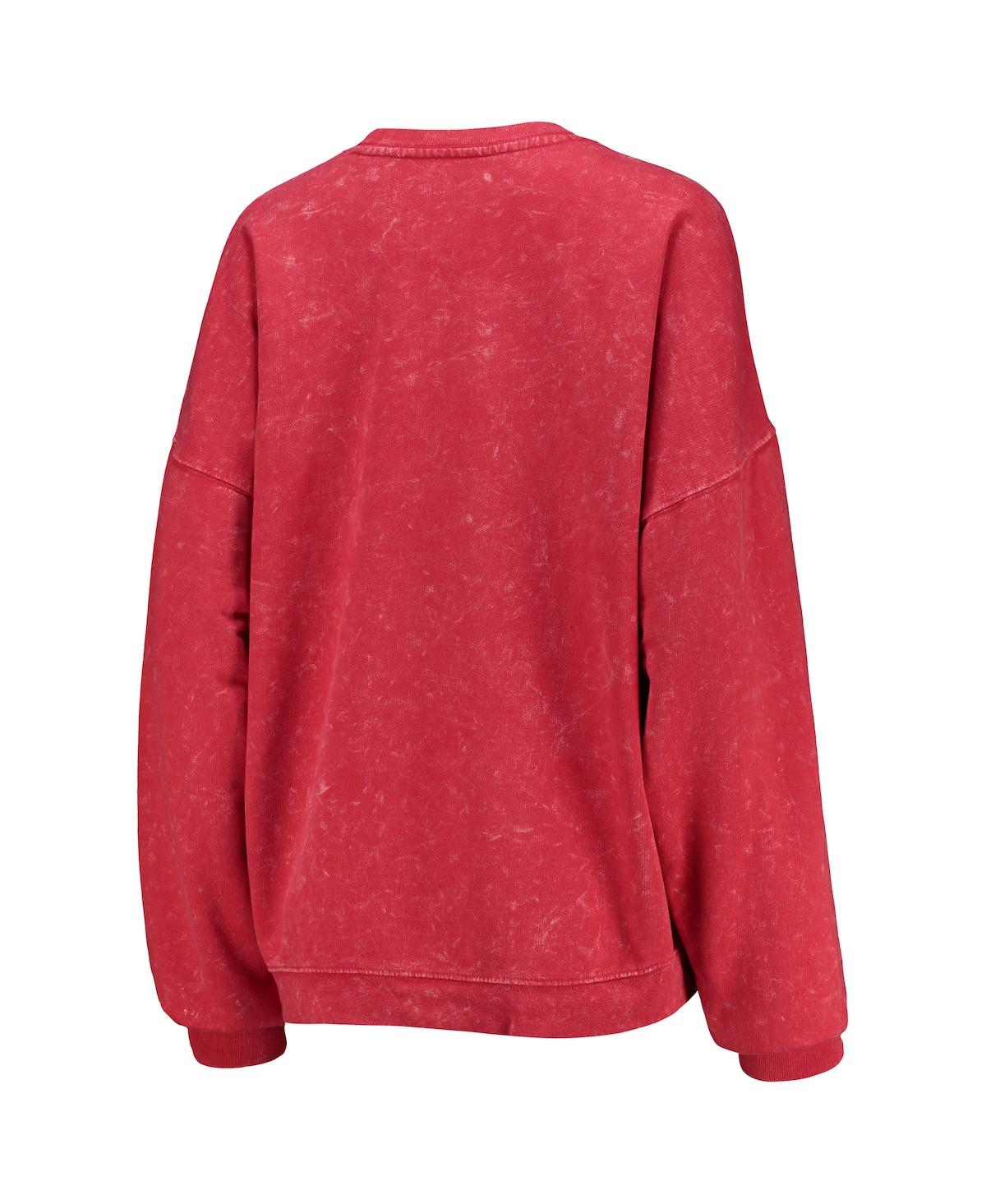 Shop Zoozatz Women's  Crimson Alabama Crimson Tide Garment Wash Oversized Vintage-like Pullover Sweatshirt