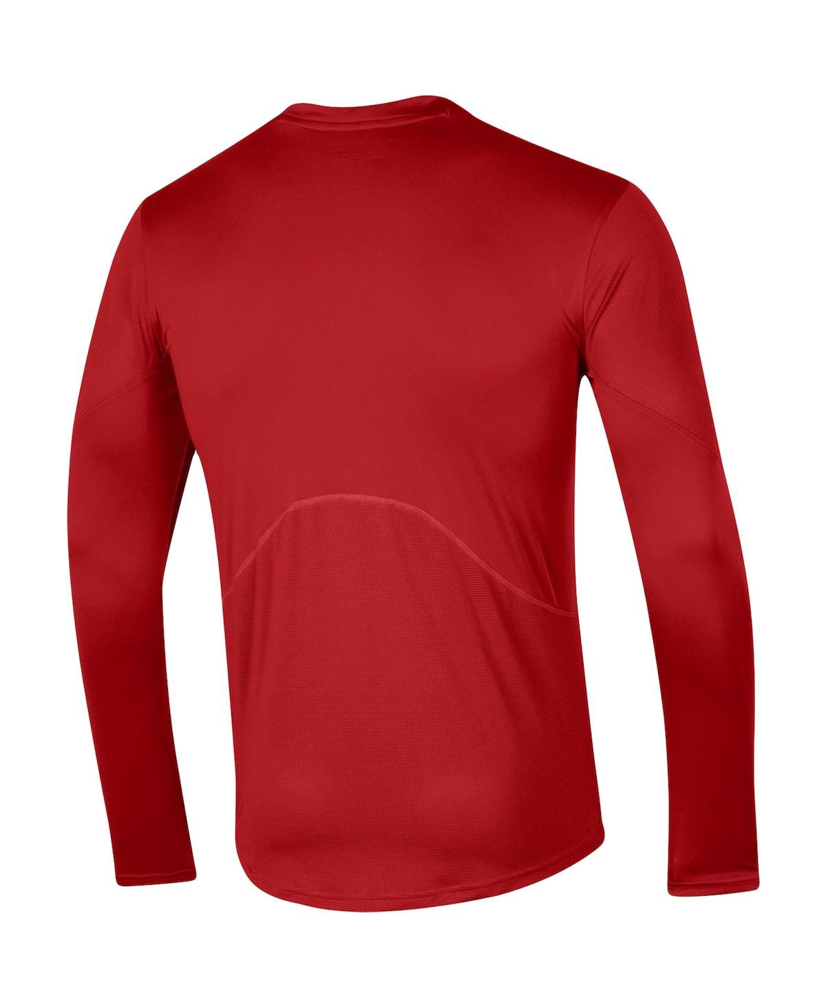 Shop Under Armour Men's  Red Wisconsin Badgers 2021 Sideline Training Performance Long Sleeve T-shirt