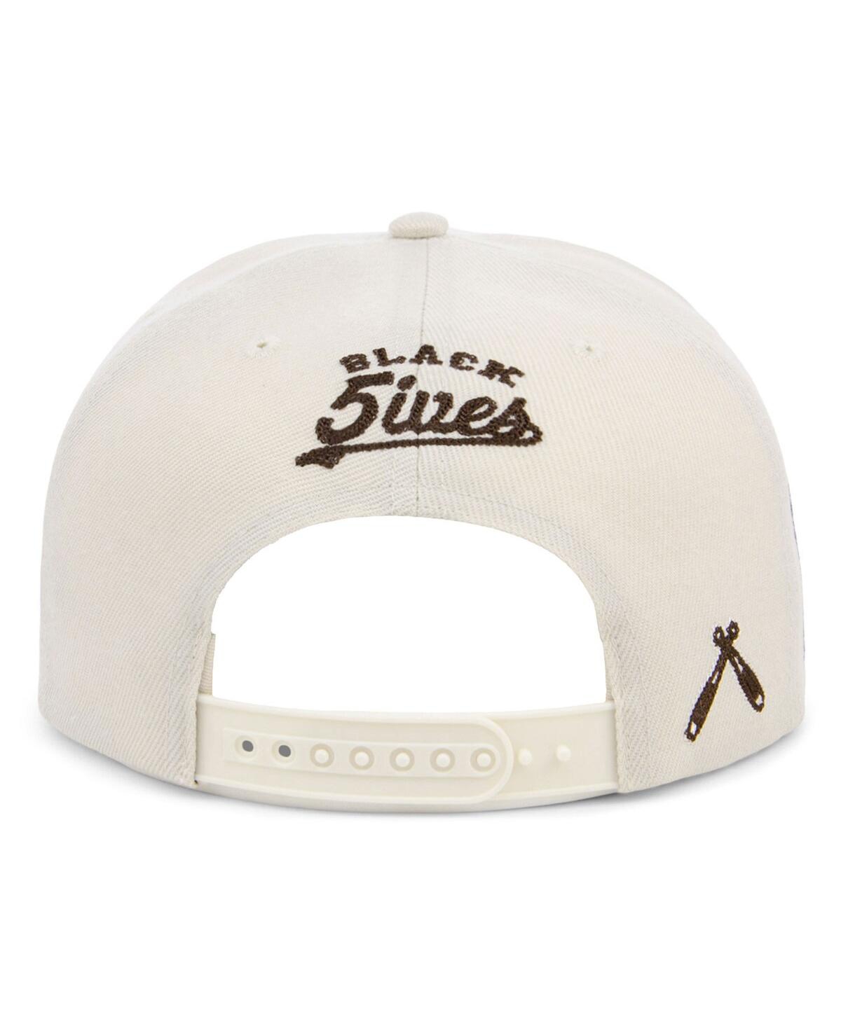 Shop Physical Culture Men's  Cream Monticello Athletic Association Black Fives Snapback Adjustable Hat