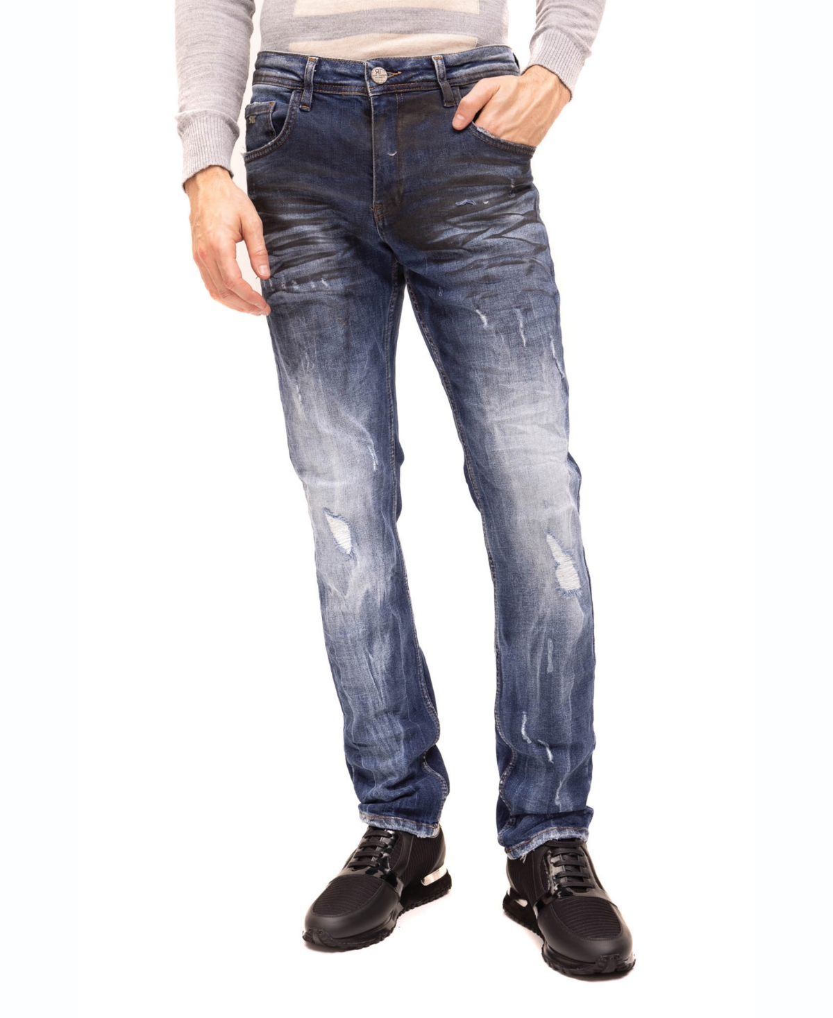 Men's Modern Oiled Denim Jeans - Indigo