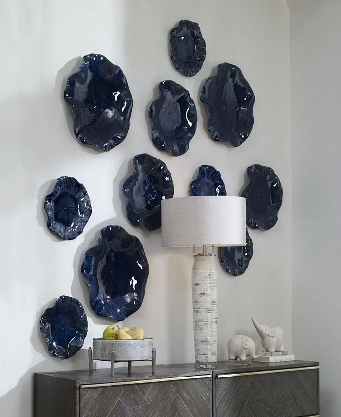 Uttermost Abella Blue Ceramic Wall Decor, Set of 3 Macy's