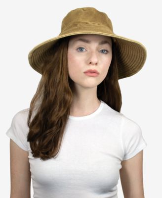 Washed Floppy-Brimmed Bucket Hat 