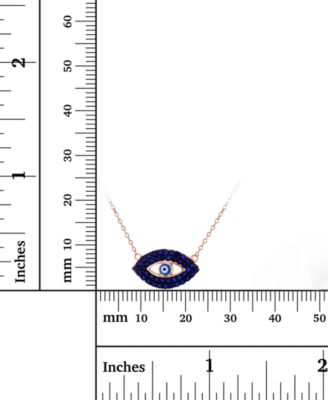 Cubic Zirconia & Enamel Evil Eye Pendant Necklace in 14k Rose Gold-Plated Sterling Silver, 16" + 1" extender