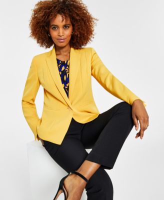 Crepe One-Button Blazer