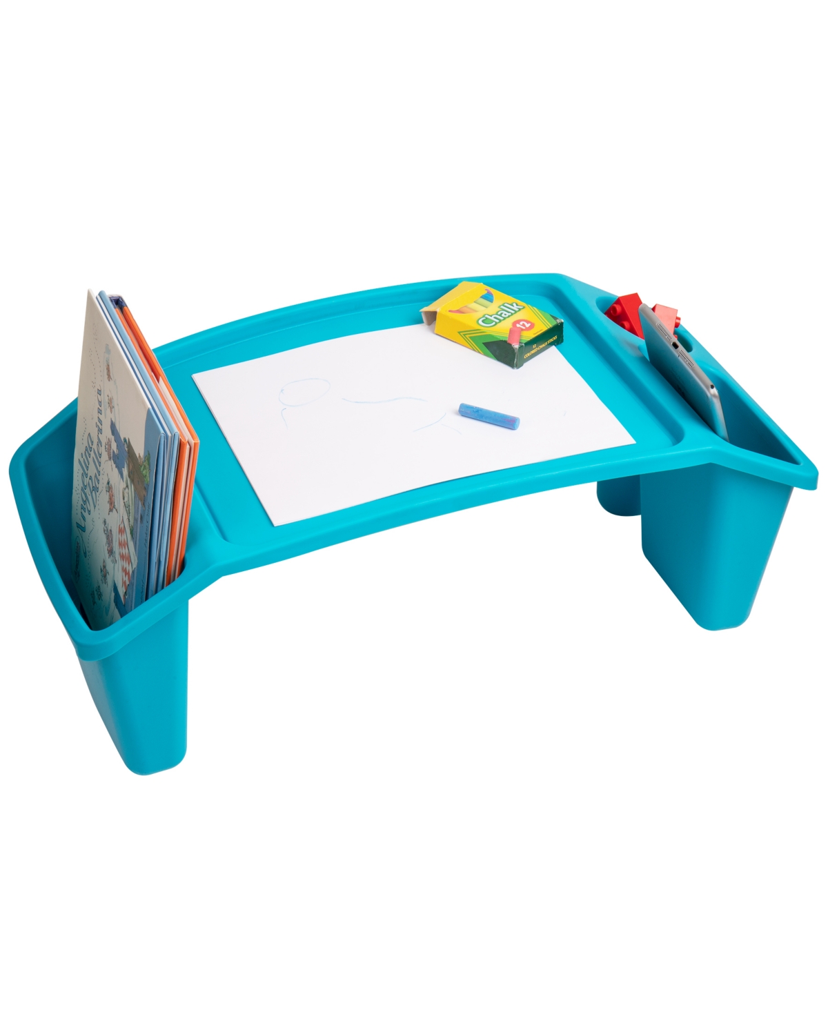 Shop Mind Reader Kids Lap Desk, Freestanding Portable Table With Side Pockets In Blue