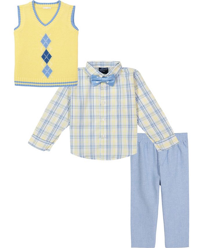 Nautica Baby Boys Argyle Sweater Vest 4 Piece Set Macy's