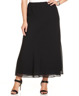 chiffon maxi skirt black