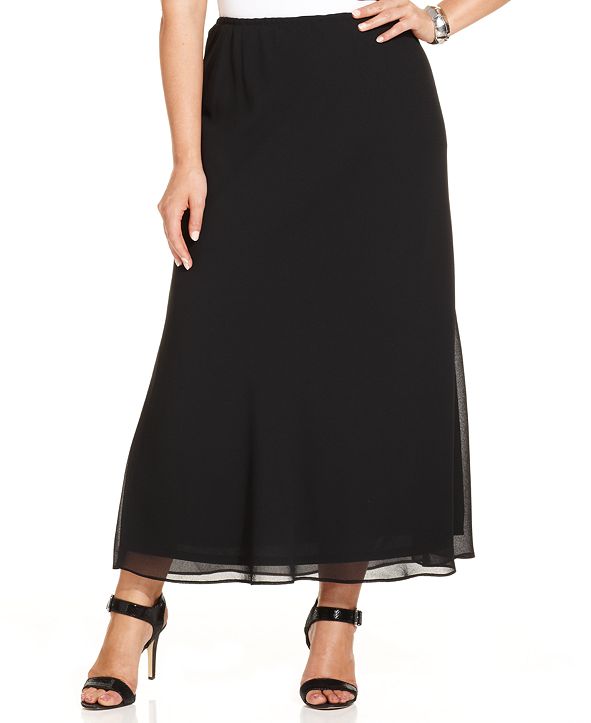 MSK Plus Size Chiffon Maxi Skirt & Reviews - Skirts - Women - Macy's