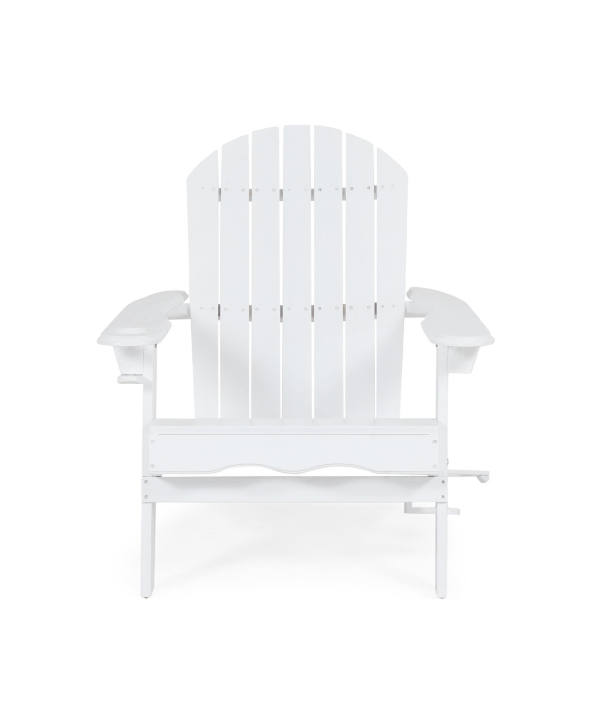 Noble House Bellwood Outdoor Acacia Folding Adirondack Chair In White