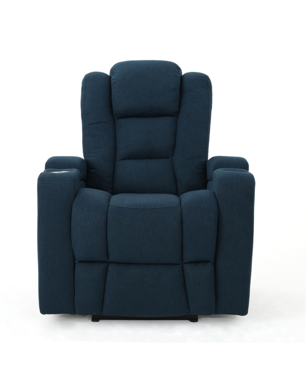 Noble House Emersyn Tufted Power Recliner In Navy Blue