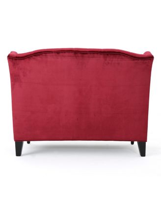 Leora Modern Glam Tufted Wingback Loveseat