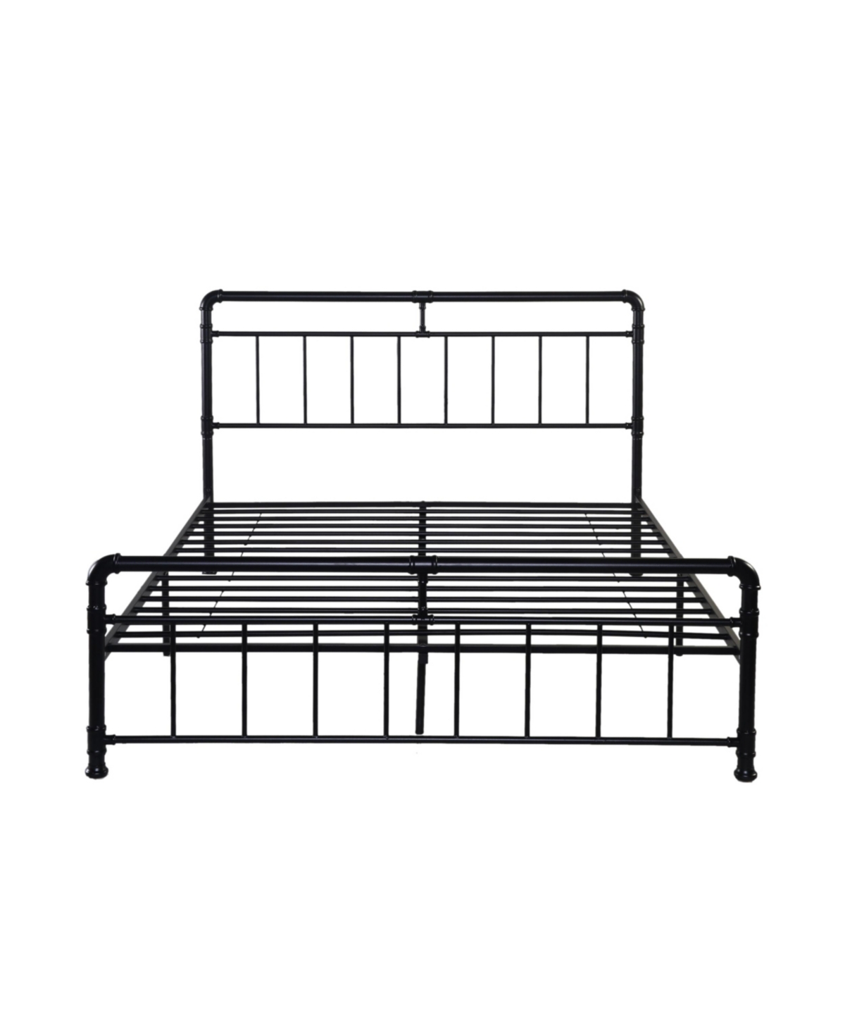 Noble House Mowry Minimal Industrial Queen Bed Frame In Flat Black