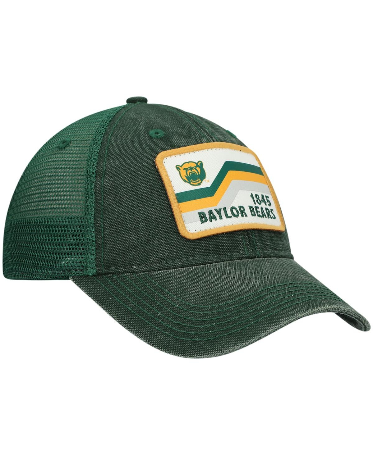 LEGACY ATHLETIC MEN'S GREEN BAYLOR BEARS SUN & BARS DASHBOARD TRUCKER SNAPBACK HAT 