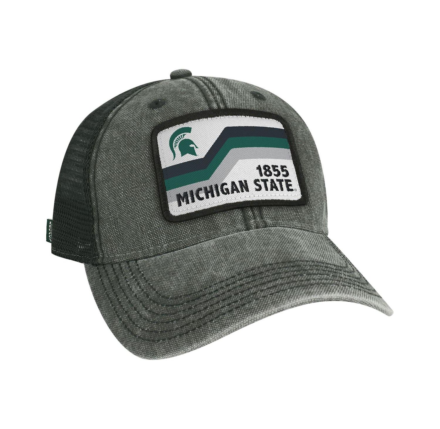 Men's Black Michigan State Spartans Sun & Bars Dashboard Trucker Snapback Hat