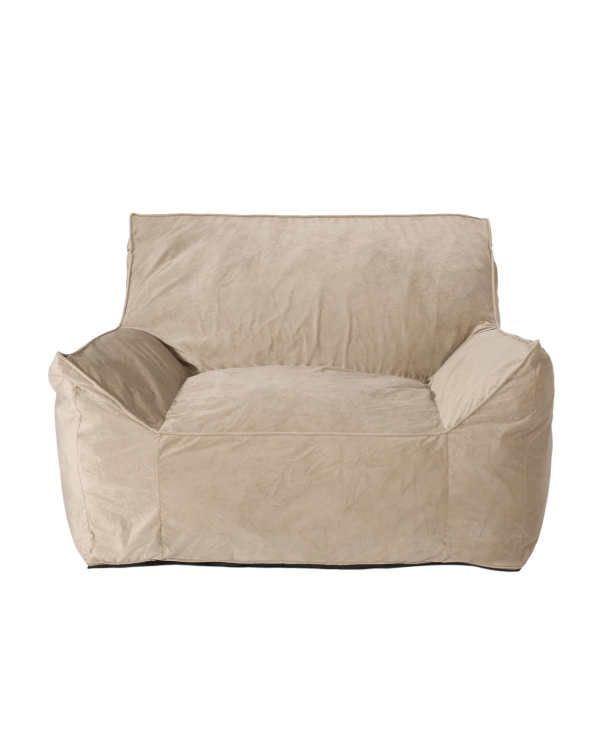 Noble House Loubar Modern Bean Bag Chair With Armrests In Taupe