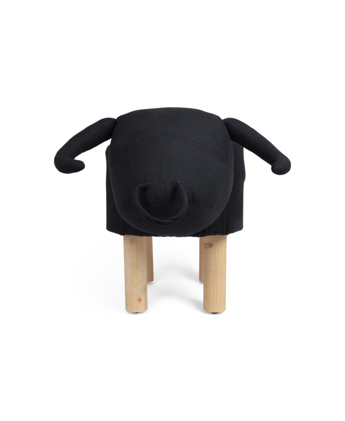 Noble House Clawson Contemporary Kids Bull Ottoman In Black