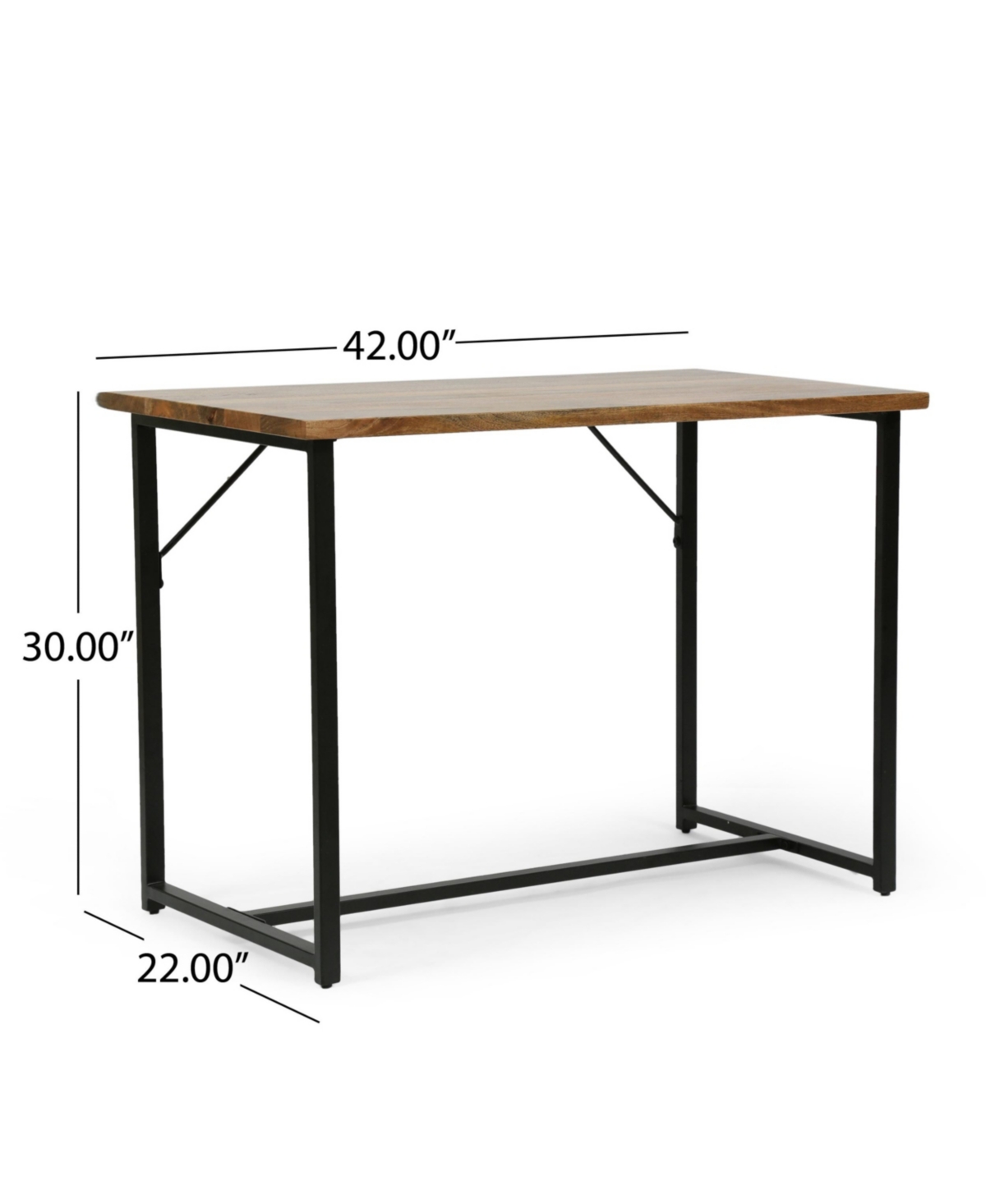 Noble House Vinton Modern Industrial Handcrafted Wood Desk In Honey Brow