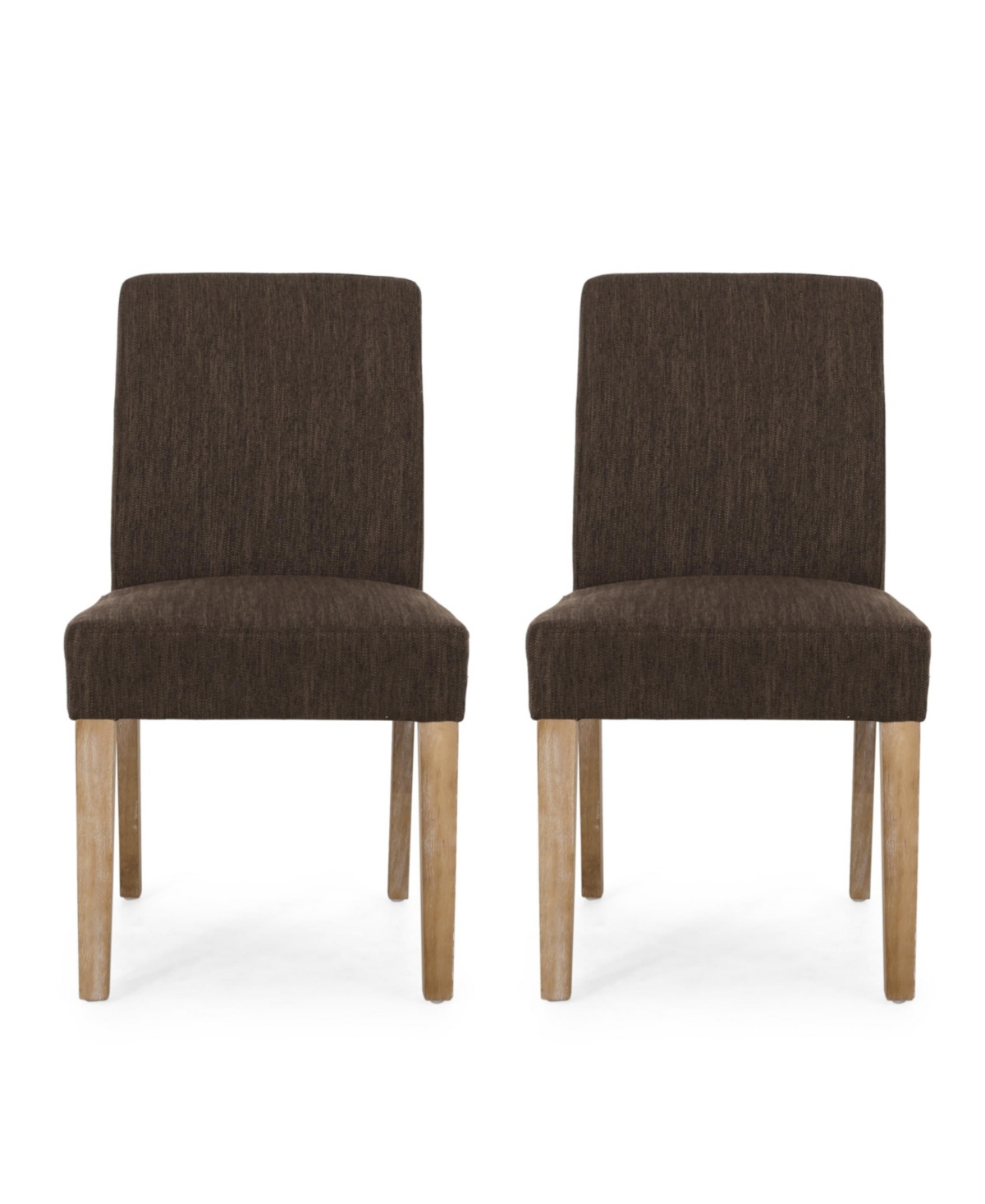 Noble House Kuna Contemporary Upholstered Dining Chair Set, 2 Piece In Brown