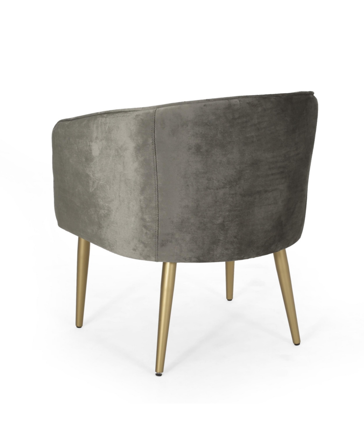 Noble House Deshler Modern Glam Tufted Velvet Dining Chair In Gray