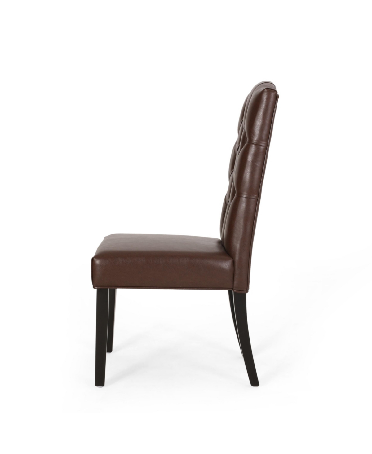 Noble House Harriet Contemporary Tufted Dining Chairs Set, 2 Piece In Dark Brown
